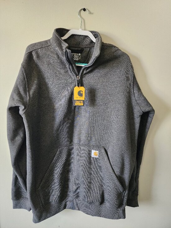 Carhartt Other - Carhartt Sweatshirt Men’s Large Tall Loose Fit 1/4 Zip Mock Neck Carbon Heather